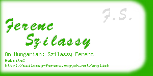 ferenc szilassy business card